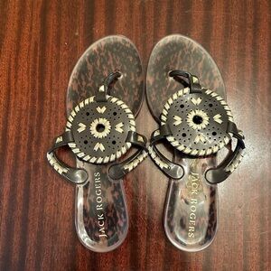 Jack Rogers Georgica Jelly Tortoise Print Shoes 6